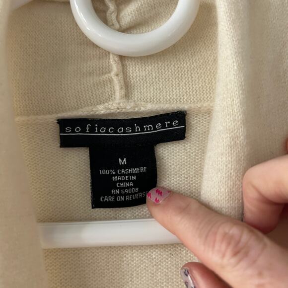 Sophia Cashmere Faux Wrap Sweater Size Medium - Picture 4 of 4